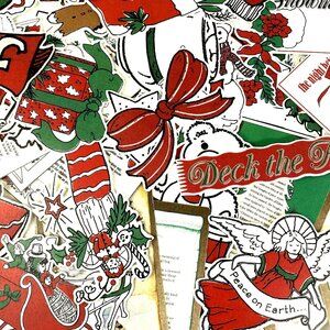 Lot 50 Christmas Die Cuts Unique Junk Journal Scrapbooking Supplies Ephemera u